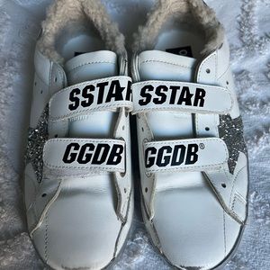 Old School touch strap glitter sneaker
